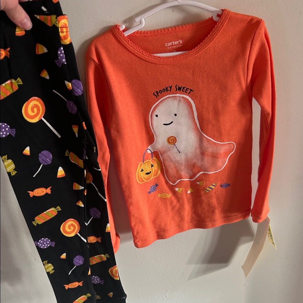 Carter's Orange Ghost Halloween Costume Set 3T NWT